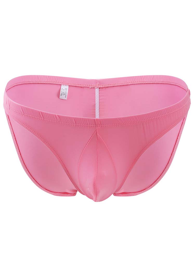 Men's Solid Color Translucent Low Rise Briefs