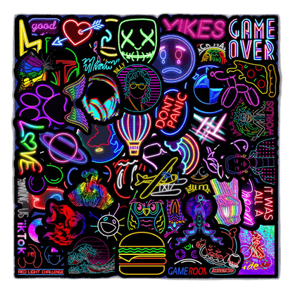 50 Neon Stickers