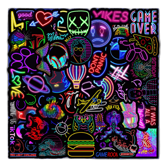 50 Neon Stickers
