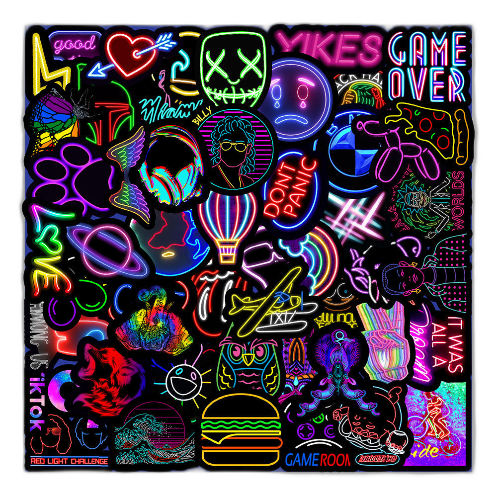 50 Neon Stickers