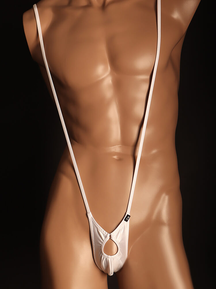 Men's Sexy Solid-Color Cut-Out Strappy Thong