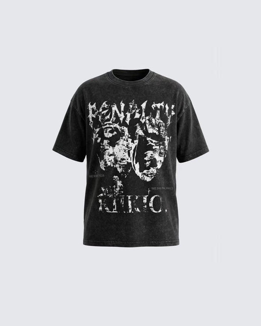 American Washed Distressed Graphic Oversized T-Shirt