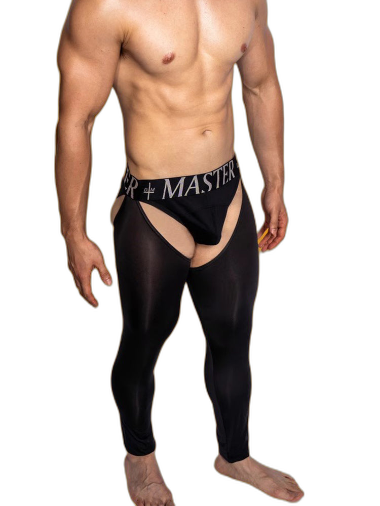 Men's Low-Waist Sexy Hollow Silk-Smooth Semi-Transparent Thermal Pants