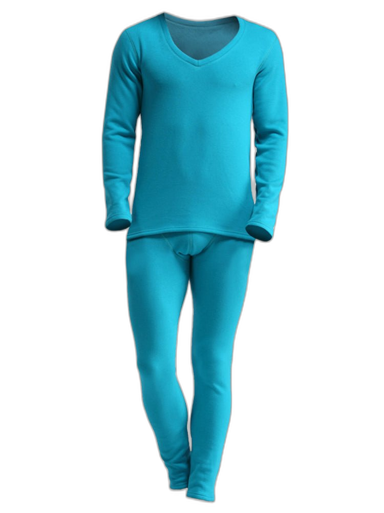 V-Neck Thermal Underwear With Fleece Lined