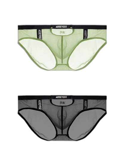 Men's Low Waist Narrow Waist Ice Silk Breathable Convex Pocket Briefs