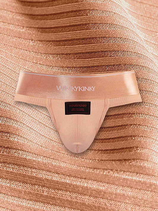 Men's Sexy Satin-Finish Wide Waistband Ribbed Briefs