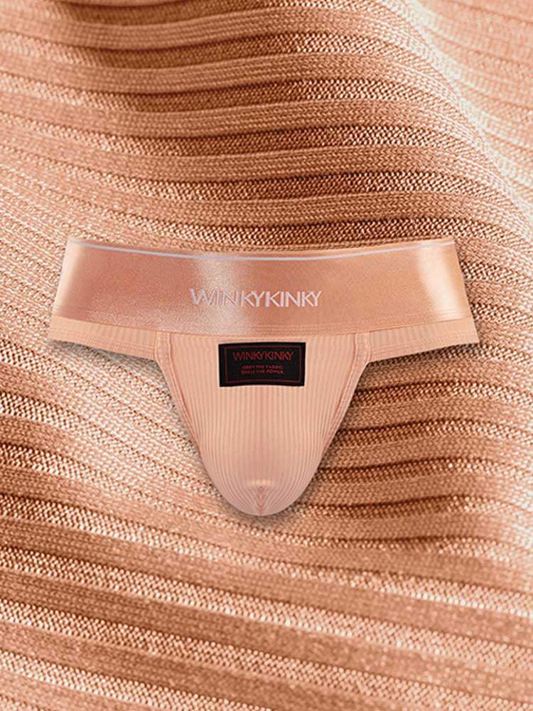 Men's Sexy Satin-Finish Wide Waistband Ribbed Briefs