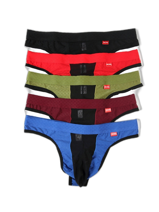 2 Pack Men's Sexy Thongs with Transparent Elephant Trunk