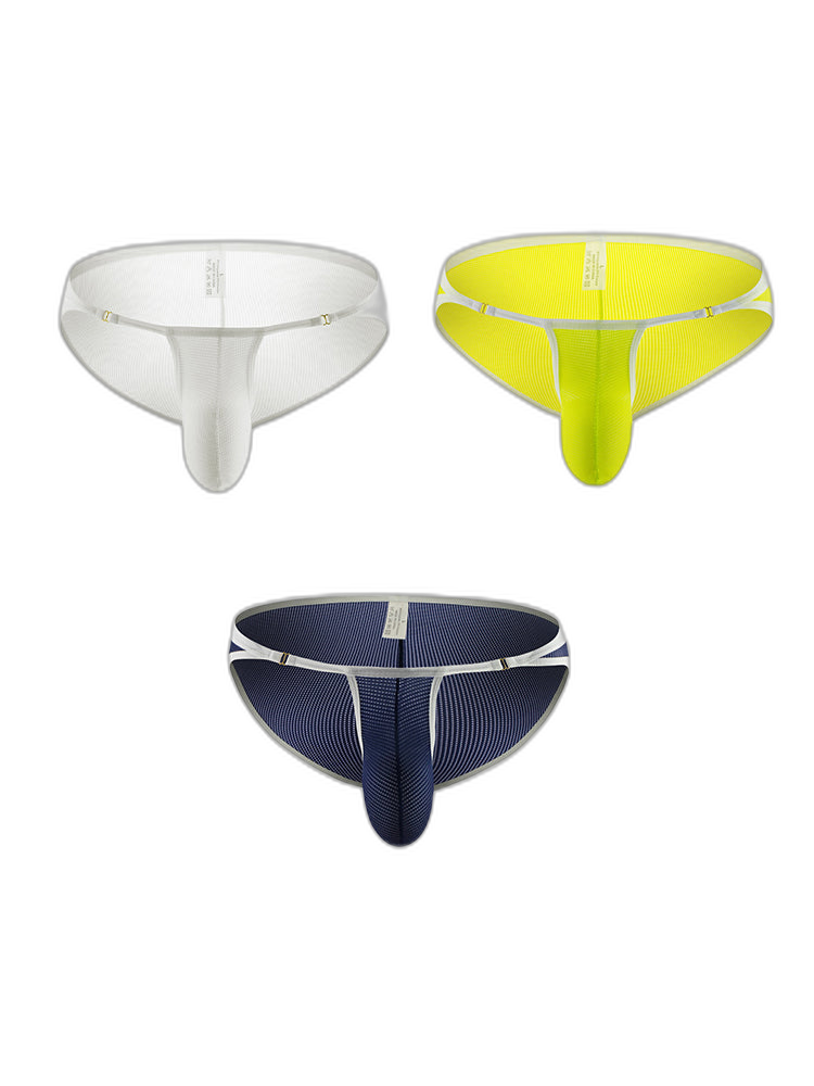 3 Pack Men's Stay-Cool  Day-Long Comfort Supportive U-Pouch Soft Bikini