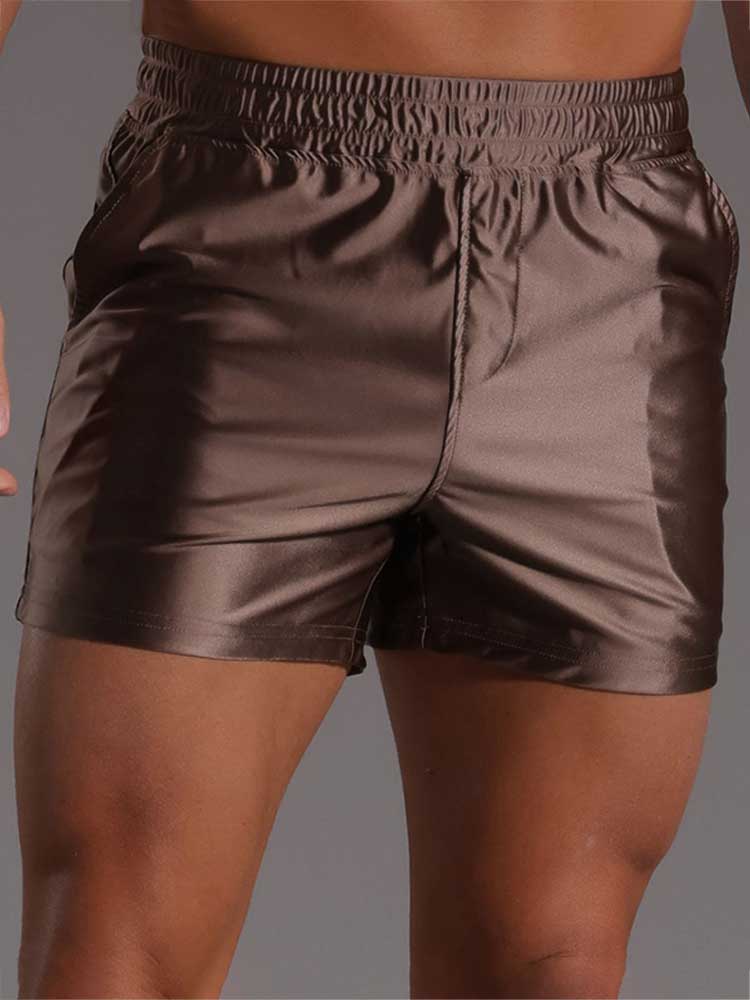 Men's Sexy Solid Color Satin Lounge Shorts