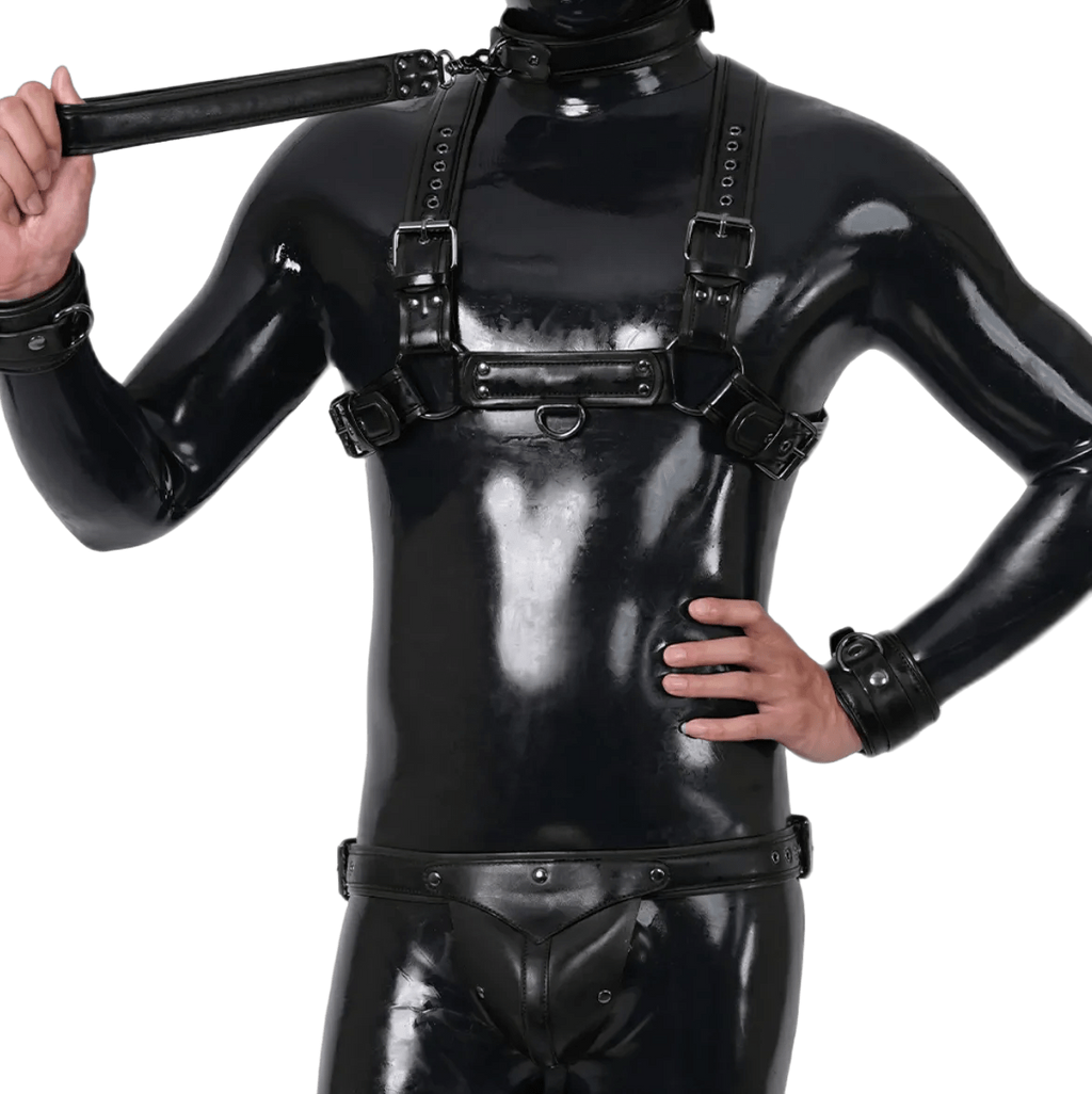 Furrjoi Harness, Cuff, Collar, Lead Underwear Bundle Black