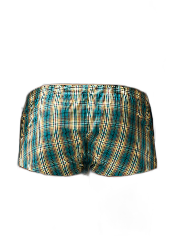 2 Pack Men's Anti-Odor Ultra-Soft Pure Cotton Plaid Design Boxer Shorts