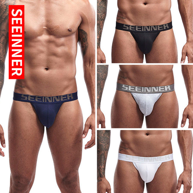 Cotton Sexy Low-waist Thongs Men's Underwear