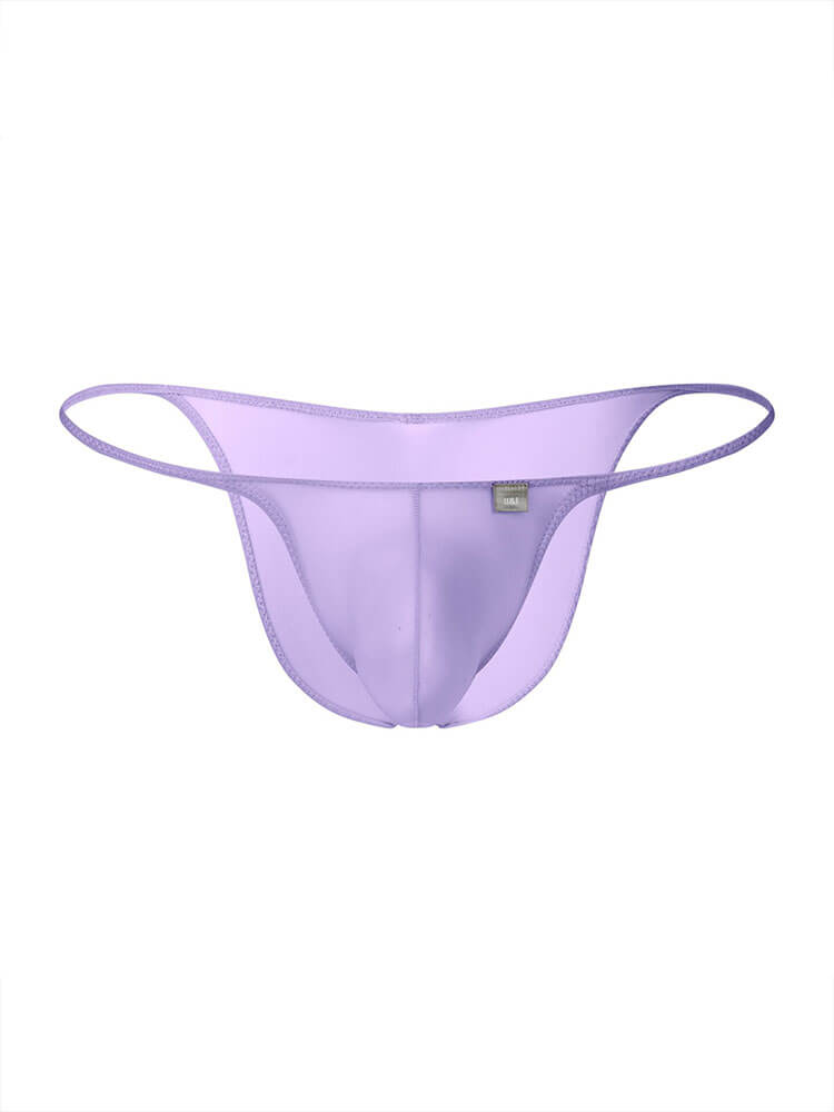 Men's Sexy Semi-Covering Ice Silk Bikini Thong