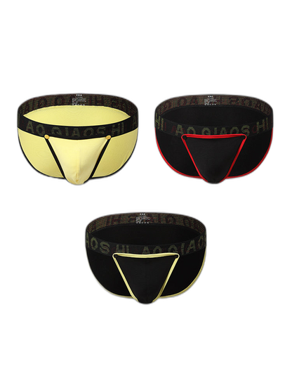 3 Pack Men's Large Pouch Button Waistband Briefs