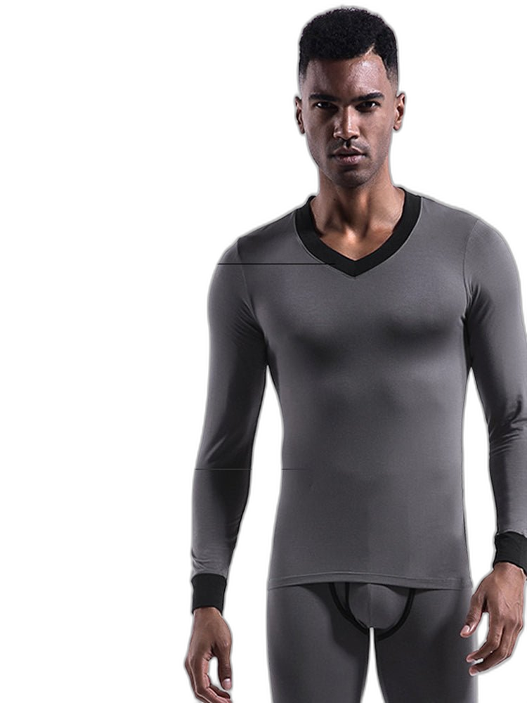 Mens Base Layers V-Neck Thermal Shirt
