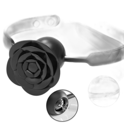 Blazing Rose - Silicone Rose Ball Gag - Vibrating Bondage Toy