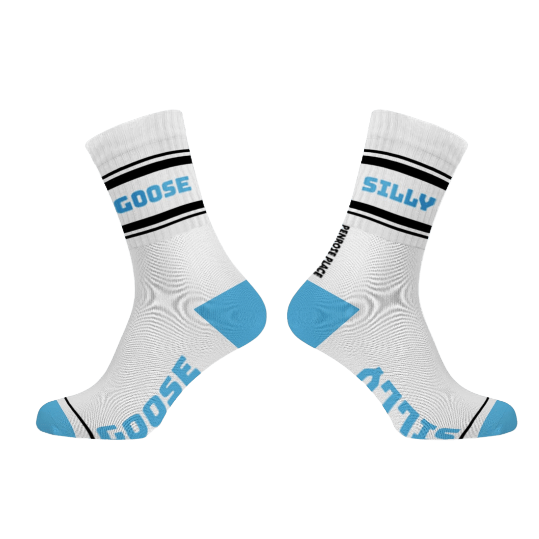 SILLY GOOSE Cotton Crew Socks Mid-length