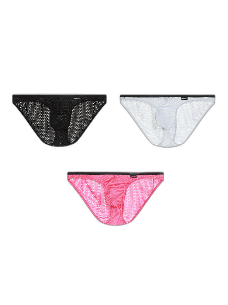 Men's Low-rise Mesh U-shaped Convex Pocket Sports Briefs