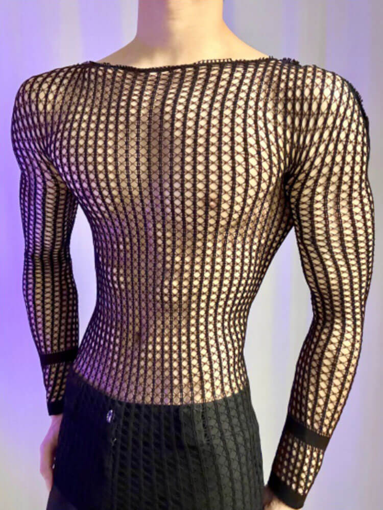 Men's Sexy Sheer Mesh Slim-Fit Top
