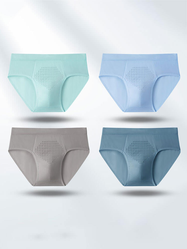 Men's Sexy Solid-Color Quick-Dry Mesh Briefs