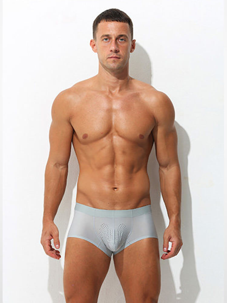 Men's Sexy Ultra-Thin Mesh Ice Silk Boxer Briefs