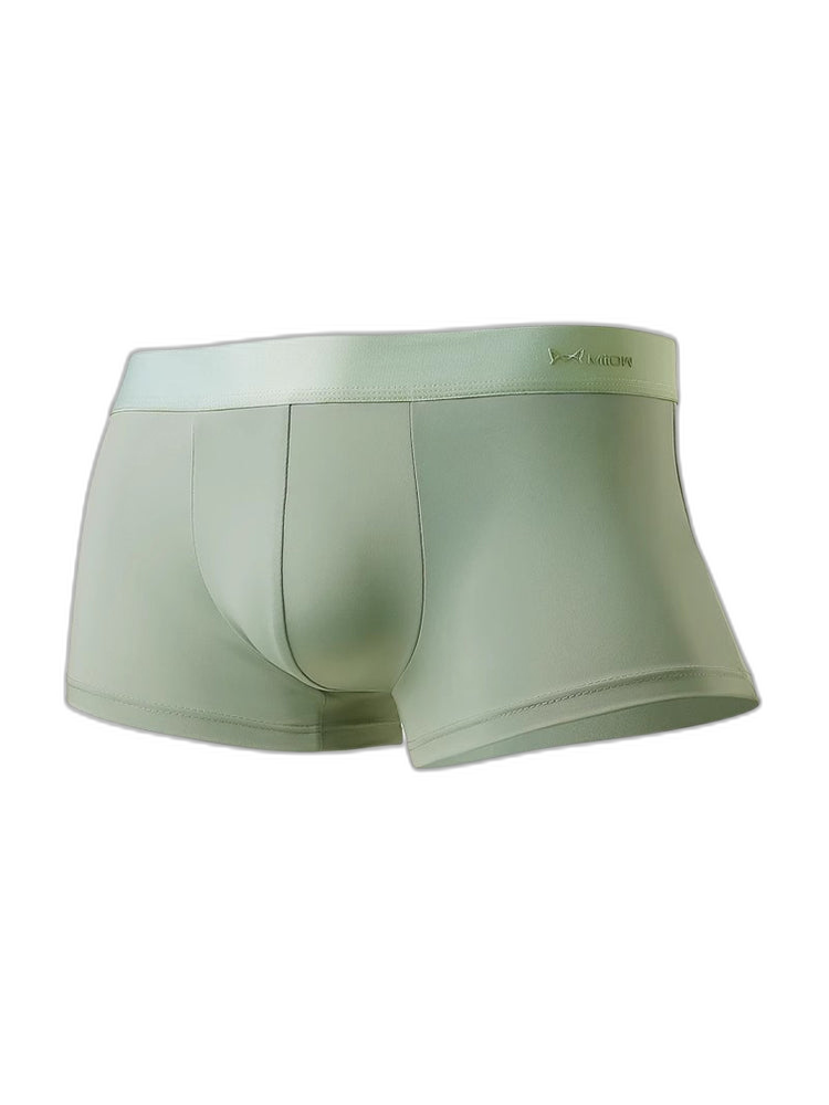 3 Pack Men's Ultra-thin Ice Silk Seamless Solid Trunks
