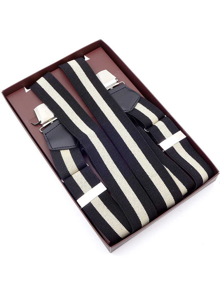 British style men's cheek suspenders with side clips