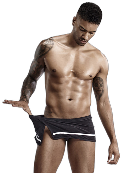 Men's Stylish Homewear Cotton Toweling Side Slit Shorts
