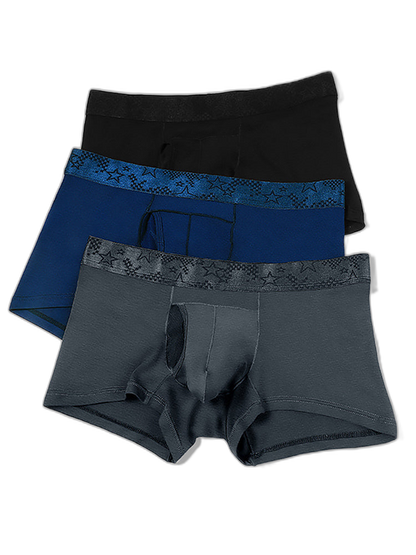 4 Pack Men’s Support Pouch Trunks With Functional Fly