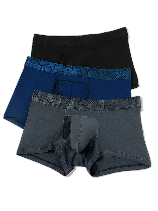 4 Pack Men’s Support Pouch Trunks With Functional Fly
