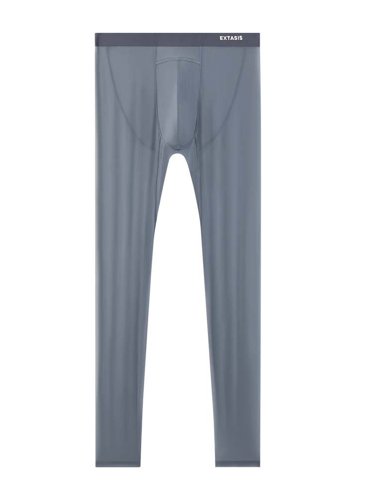Men's Solid Color Silky Smooth See-Through Leggings