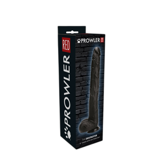 Prowler RED The Destroyer Dildo With Suction Cup Black 15 Inch