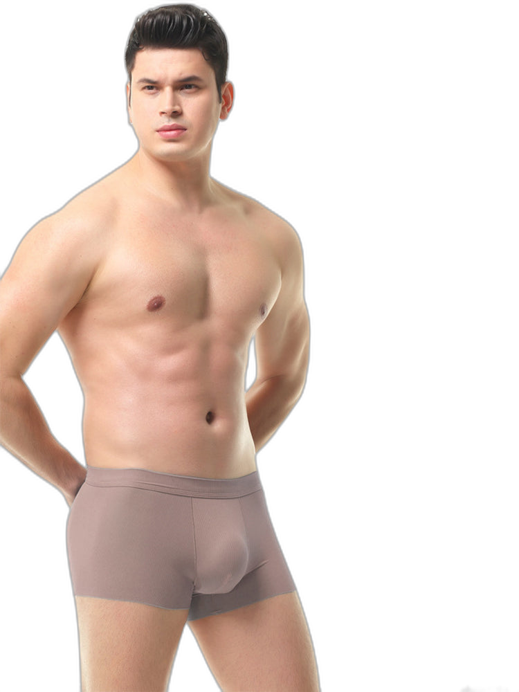 4 Pack Men's Ice Silk Seamless Trunks Underwear
