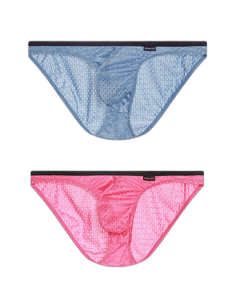 Men's Low-rise Mesh U-shaped Convex Pocket Sports Briefs