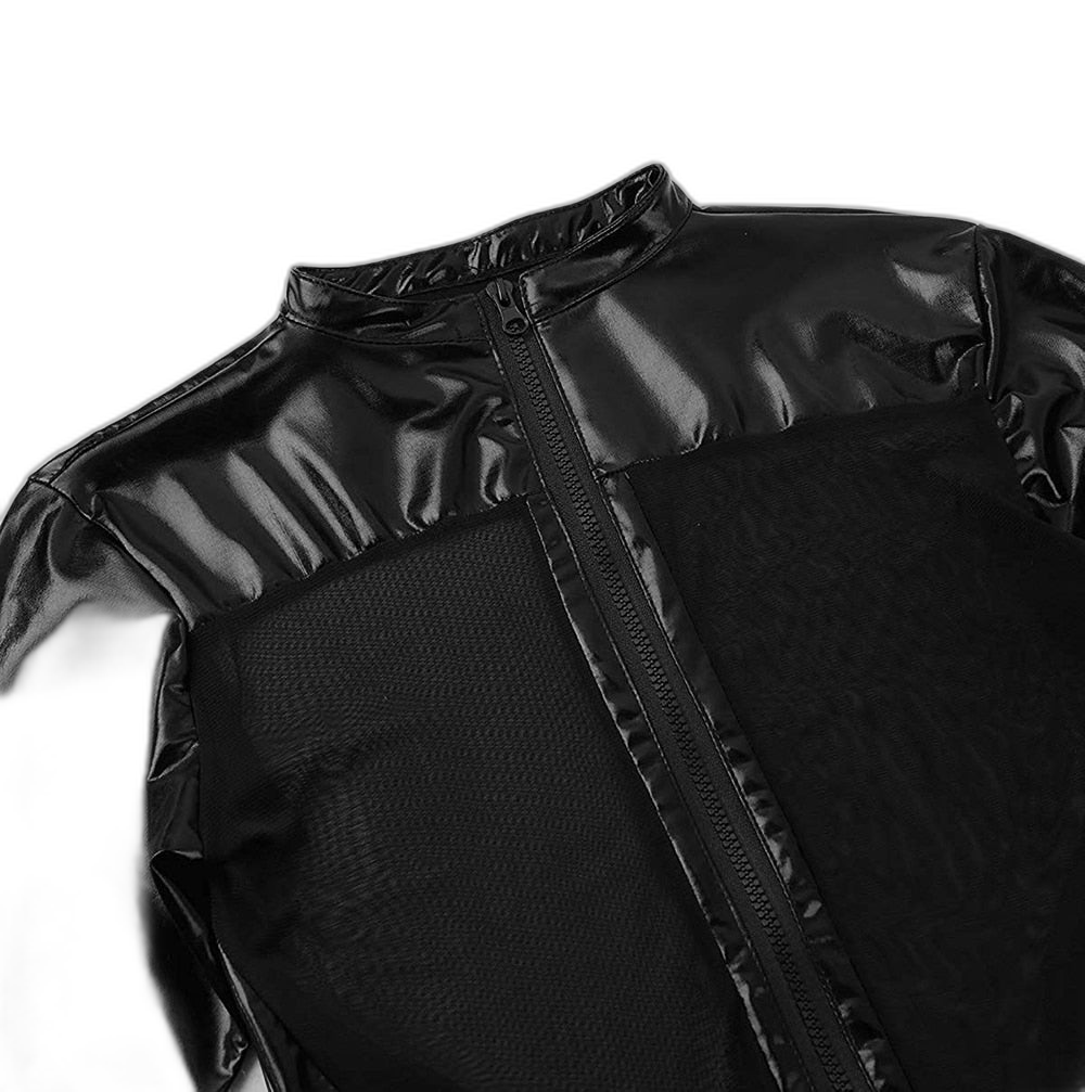PVC Leather Mesh Kink Bodysuit