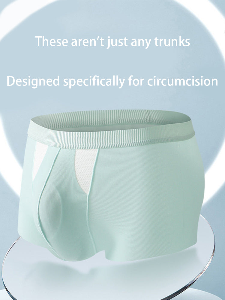 3 Pack Split-Support Men's Trunks- Breathable & Bulge-Enhancing