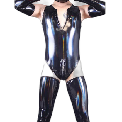 Men's Sexy Latex Corset Bodysuit Outfit
