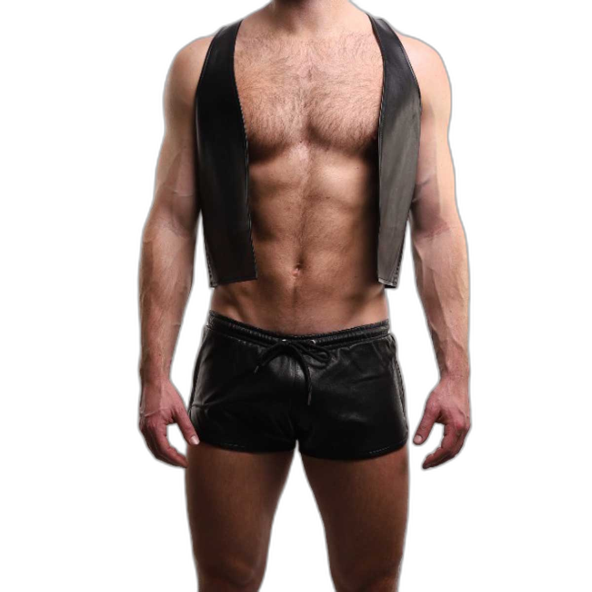 ruff GEAR Premium  Leather Bar Vest Black