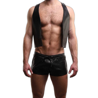 ruff GEAR Premium  Leather Bar Vest Black
