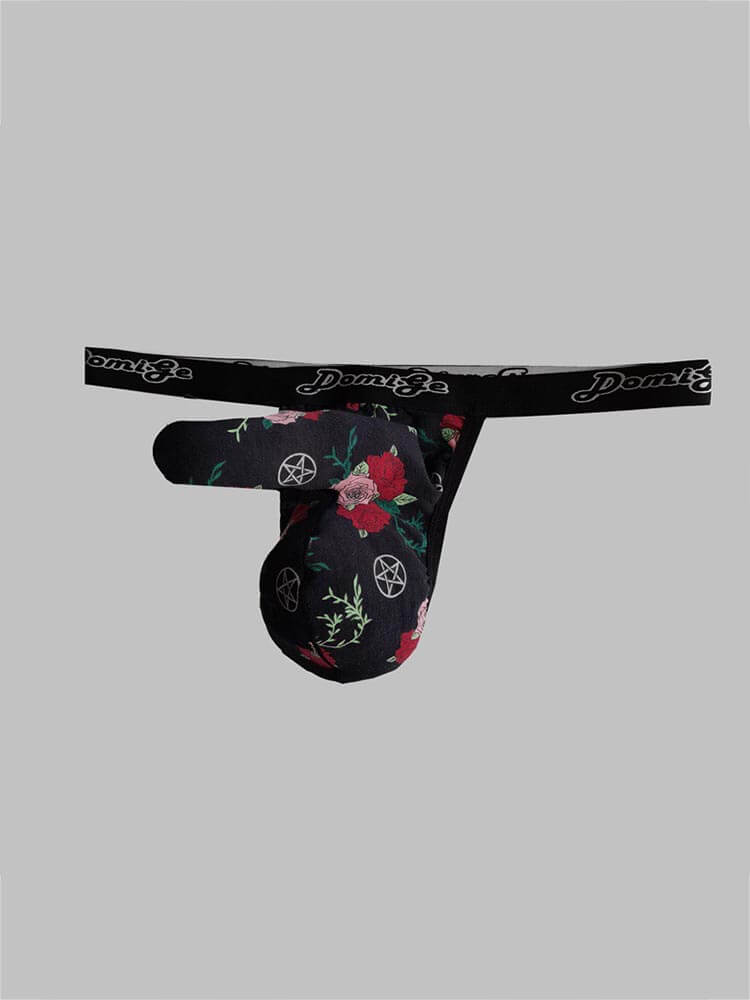 Men's Sexy Low-Rise Floral Print Elephant Nose Thong