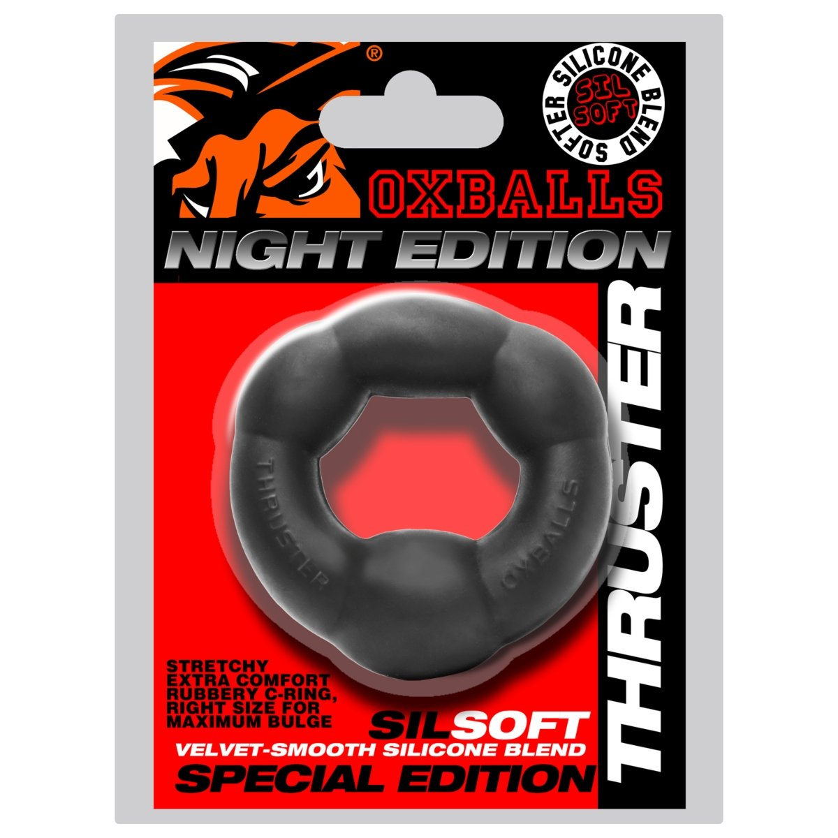 Oxballs Thruster Comfort Bulge Lifter Cockring Plus Siliconet Special Edition Night