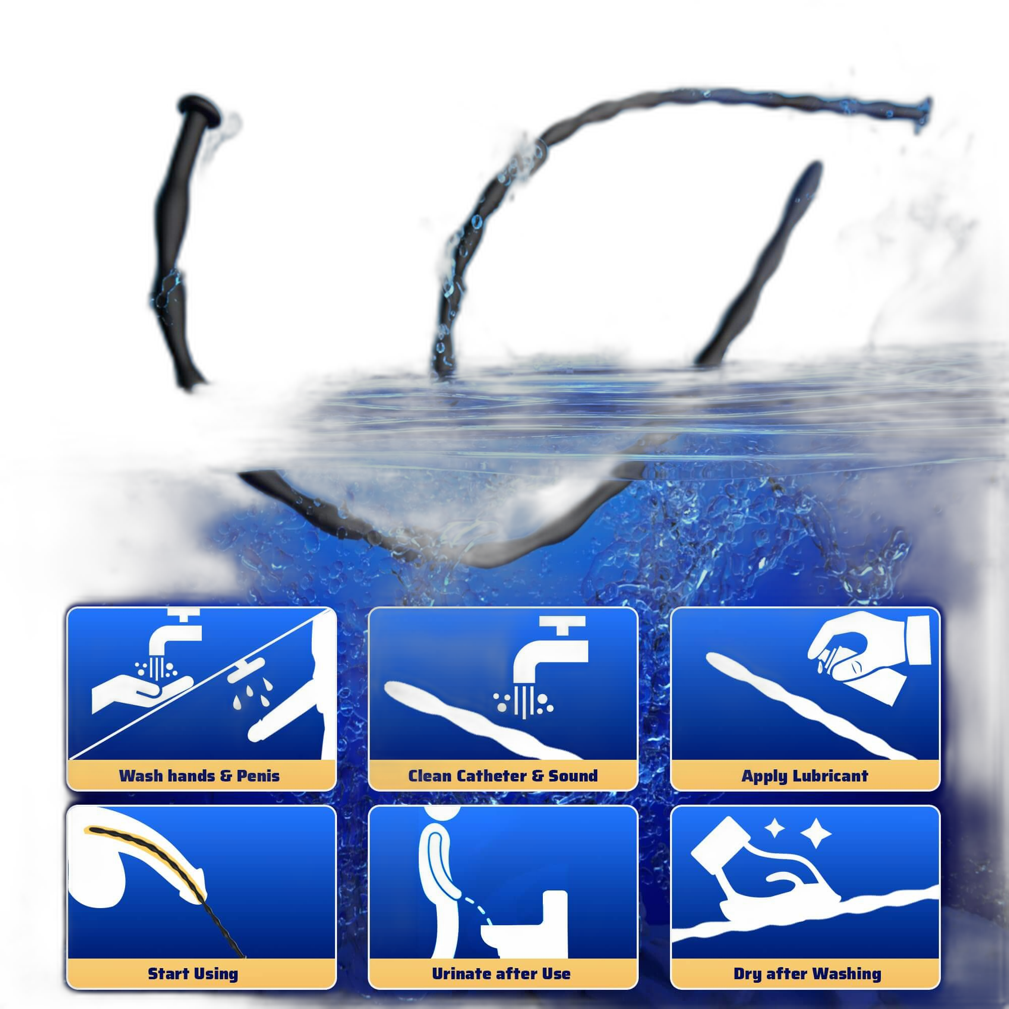 Ribbed Silicone Urethral Sounding Set - 8 Pcs