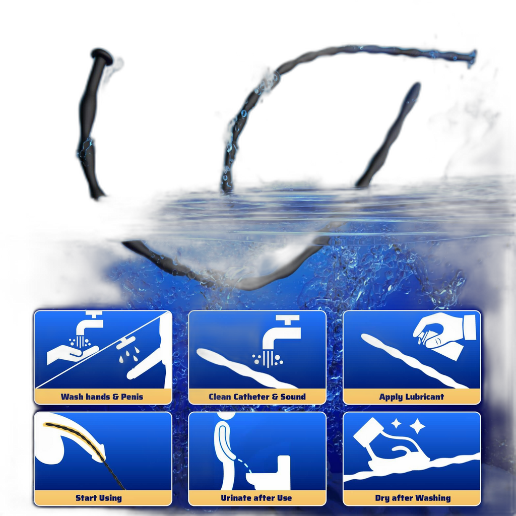 Ribbed Silicone Urethral Sounding Set - 8 Pcs