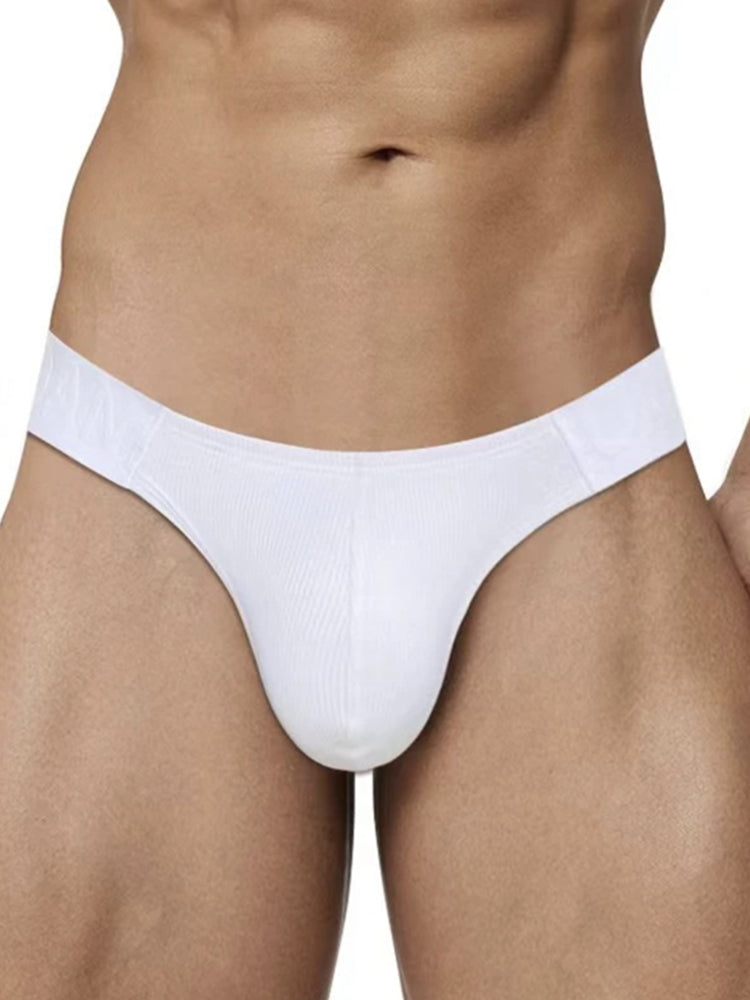 Men's Solid Color Embossed Design Briefs