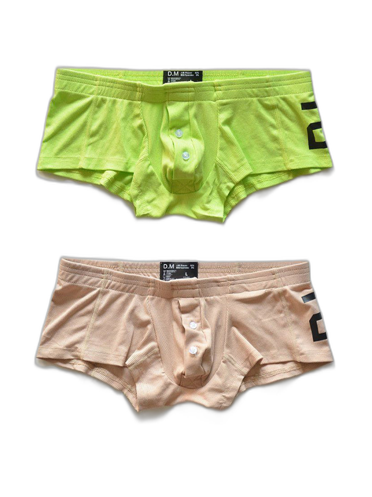 2-pack Men's Solid Color Comfortable Button-down Trunks