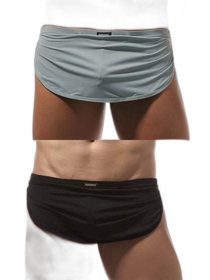 Men's Sexy Side Split  Boxers With Support Pouch