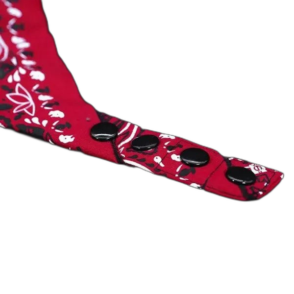 Mr.S Leather Zipper Pocket Neck Hanky - Red