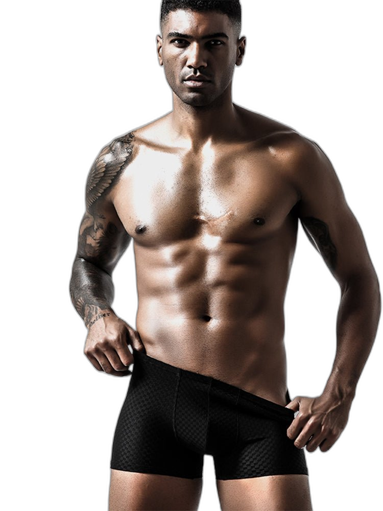 2 Pack Breathable Grid Ice Silk Men's Underwear