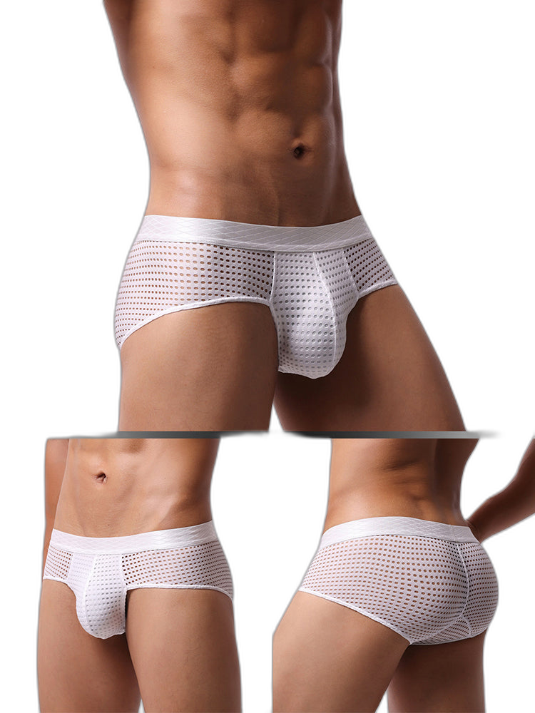 3 Pack Men's Quick-Dry Mesh Low-Rise Briefs